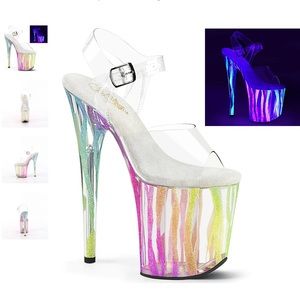 Pleaser Rainbow 8” Platform Heels
